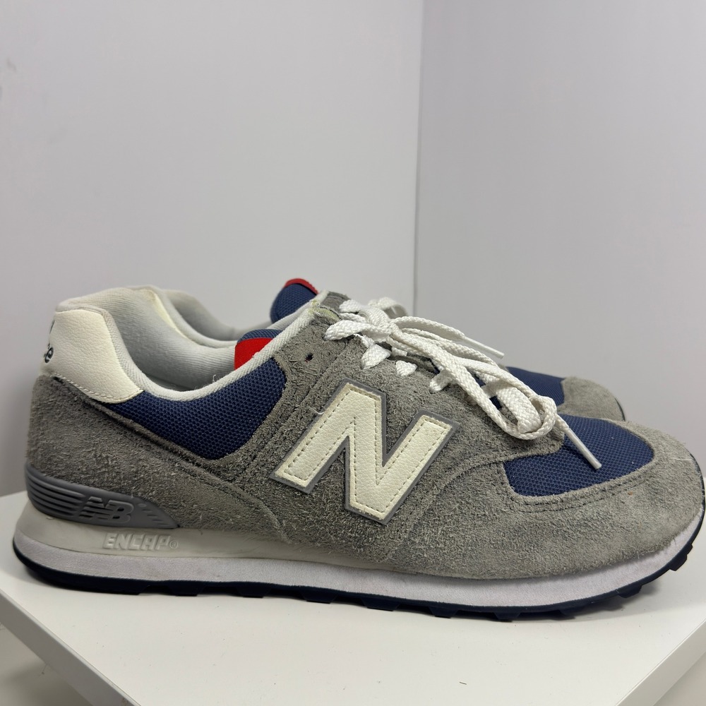 New Balance 574 Sneakers Mens Size 13 Shadow Grey Sea Salt Suede U574GWH - Picture 7 of 16